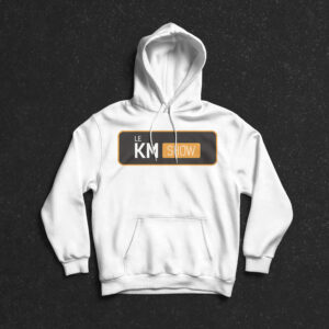 Pull capuche blanc "Le KM Show"