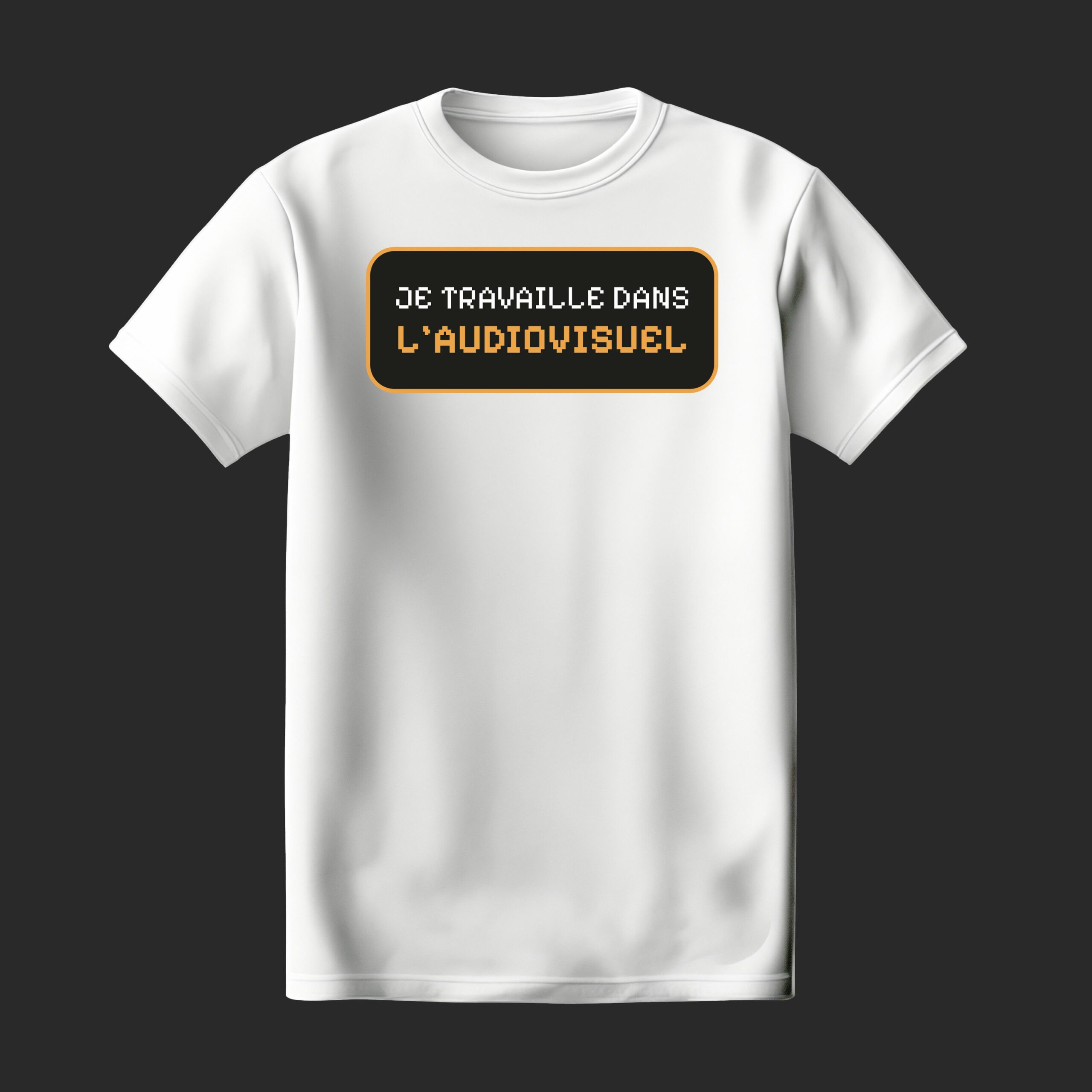 T-shirt blanc "Mes projets sont en 4K, mon compte est en 360P"