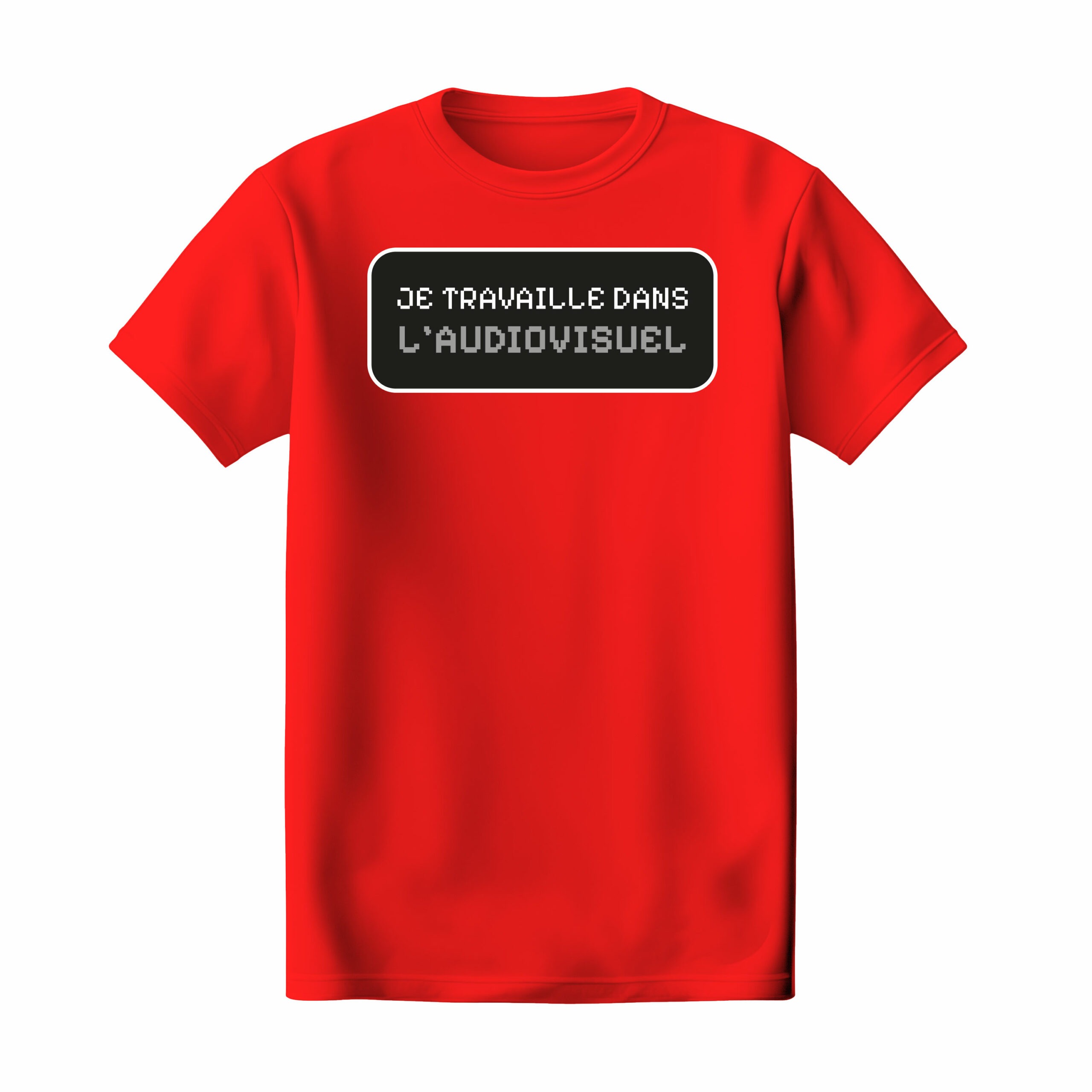 T-shirt rouge "Mes projets sont en 4K, mon compte est en 360P"